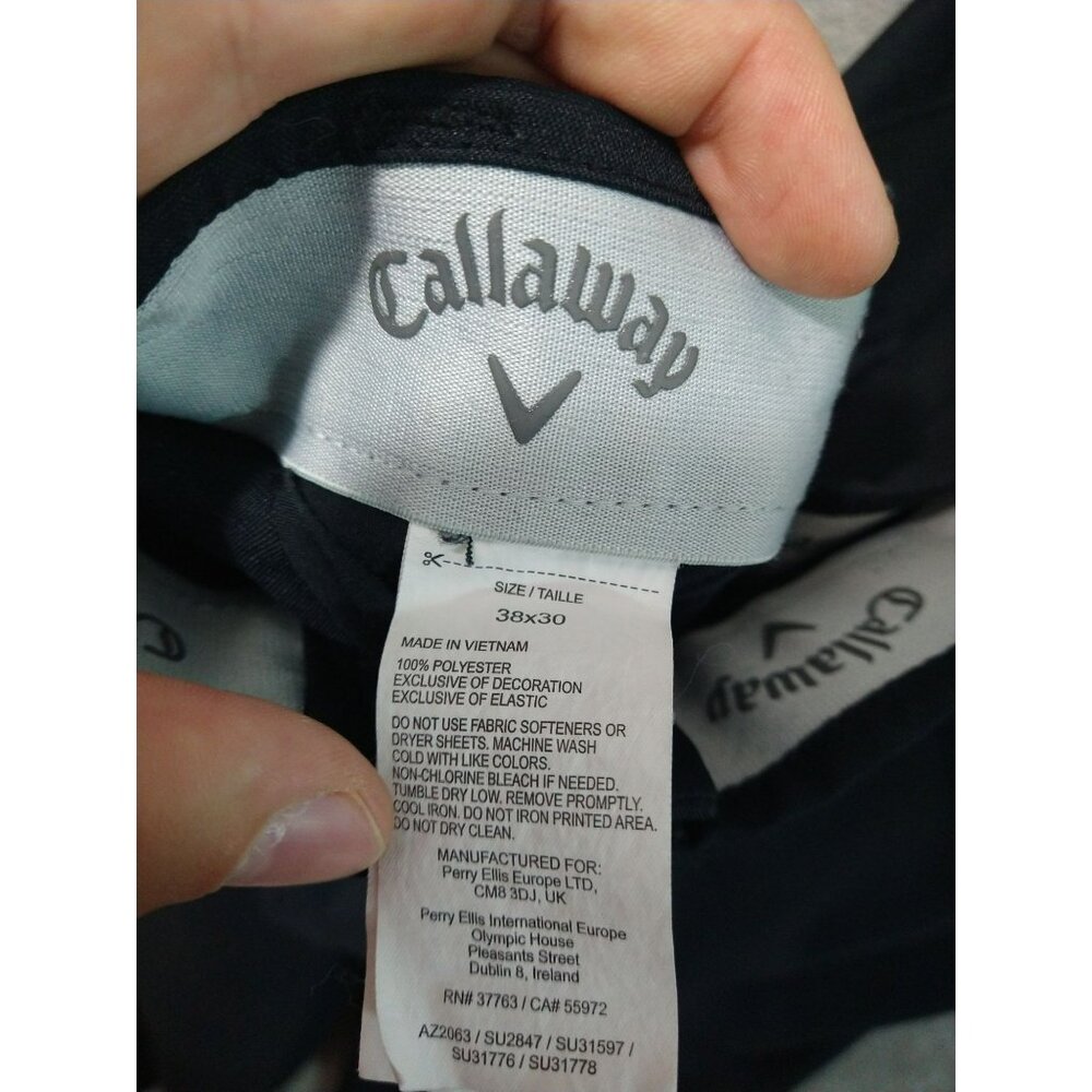 Callaway Golf Pants Mens 38x30 Black Performance Straight Leg High Rise - Picture 7 of 8